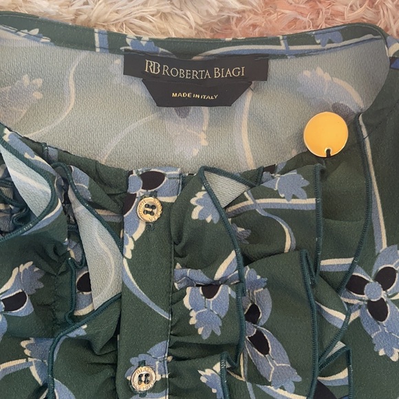 Roberta Biagi Long Sleeve Blouse, Ruffle Detail, Size XS, never worn. - Picture 4 of 5